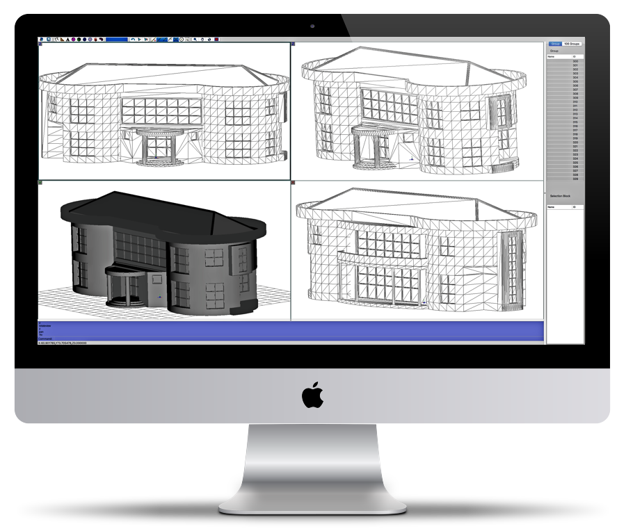 different perspectives on an iMac - cad software for Mac