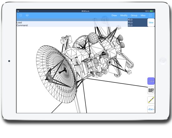 3d satellite on the iPad - cad software on the iPad