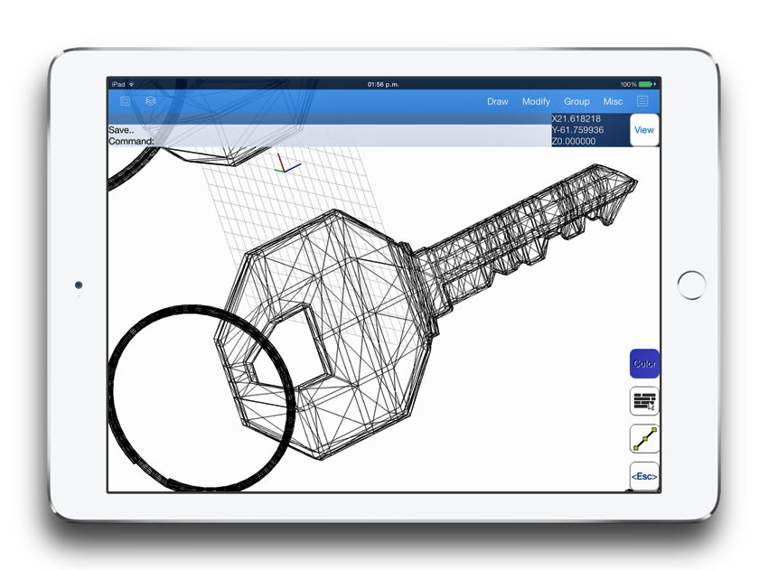 3d keys on the iPad - cad software on the iPad